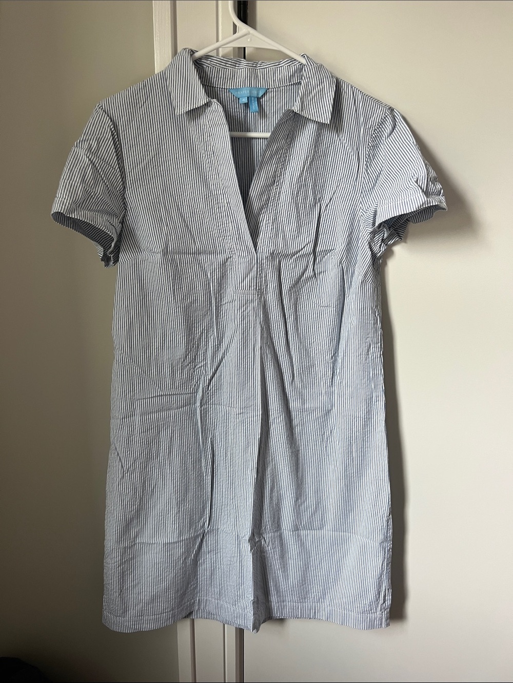 Draper James Blue and White Striped Polo Shirt Dress